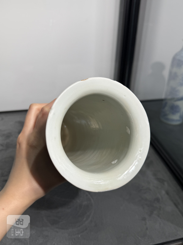 清晚期青花缠枝花卉纹帽筒 - 图7